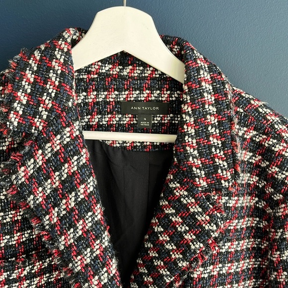 Ann Taylor Jackets & Blazers - Red White and Blue Boucle Ann Taylor Cropped blazer